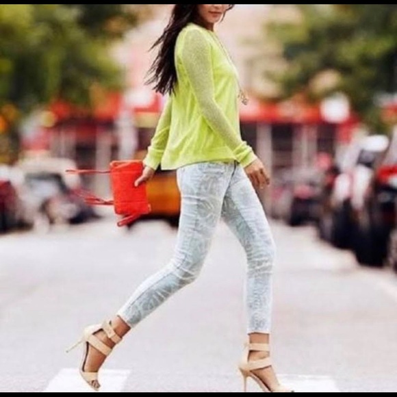 CAbi Paradise Palm Print Cropped Skinny Jean - Picture 5 of 8